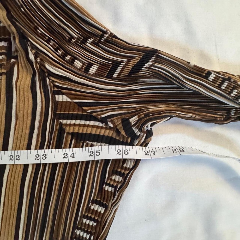 Y2k Vintage Milano grunge pleated sheer long sleeve with scalloped hems - Picture 5 of 8